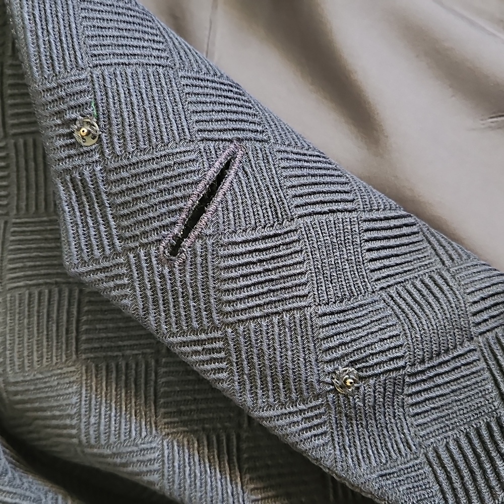 Akris Silk Wool-blend Short‎ Sleeve Blazer Jacket Pearls Twee Luxury Size 10 - Picture 6 of 14